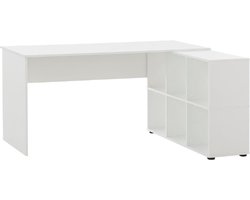 Schildeyer Rena 500 Bureau Met Regal Wit 150x121,6x73,6 Cm Schrijfbureau Met Boekenkast En Opbergvakken Thuiskantoor Werkplek Computer Bureau