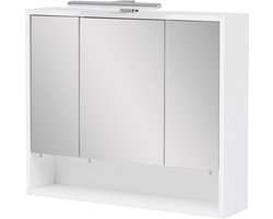 Schildmeyer Kimi Spiegelkast met plank krijtwit - badkamermeubel 70 x 16 x 656 cm