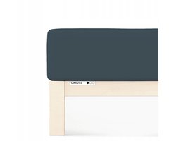 Schlafgut Casual Hoeslaken 140x200cm - Katoen - Grijs Diep