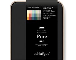 schlafgut Pure Boxspring matras Jersey Hoeslaken Lits-jumeaux – 180x200 cm - Matrashoogte tot 40cm - Zwart