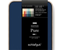 schlafgut Pure Boxspring matras Jersey Hoeslaken Tweepersoons – 140x200 cm - Matrashoogte tot 40cm - Blauw