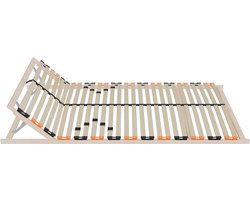 Schlaftroll Lattenbodem 140x200 cm – 7-zones veerframe van beukenhout met verstelbaar hoofdeinde | Stevige lattenbodem voor zelfmontage
