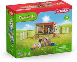 schleich FARM WORLD Speelfigurenset - Konijnenhok - Kinderspeelgoed voor Jongens en Meisjes - 3 tot 8 jaar - 42420
