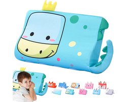 Schlummerkids Kussen, 45 x 27 cm sluimerkids, schattige dieren, kinderkussen, memory, ademend, comfortkussen, schuim, ergonomisch, voor kinderkussens vanaf 3 jaar (dinosaurus)
