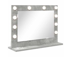Schmink Spiegel met spiegel | Decoratieve spiegel Beton Grijs 60 x 45 x 18 cm