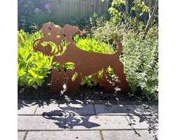 Schnauzer van Cortenstaal | Schnauzer dog of Cortensteel | Schnauzer | Dog | Cortenstaal | Silhouette | Tuindecoratie | Tuin | Met Grondpin | Metal | Gecodeerd ijzer | Decoratie