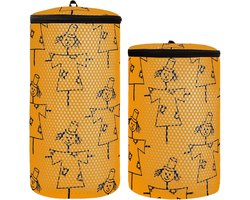 Schoen Wasmand Set - Schoenenzakken Wasmachine - Schoenen Wassen - Honingraat Mesh - 2 Stuks - Oranje