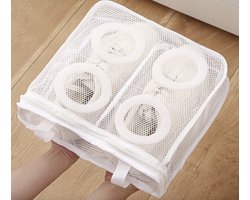 Schoenen - Waszak Schoenen - Was Tas - Waszak - Schoenen Opberger - Mesh Zakken - Beschermhoezen - Reistas - Wasmachine Schoenen Tas - Organizer - Wit
