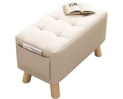 Schoenenbank Beige – Voetenbank - Kruk – Woonkamer kruk – Slaapkamer - Salontafel krukje – 40x28x28 - kurk - bankje - poef