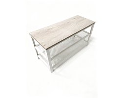 Schoenenbank-lichtbruin-wit-73x45x30 cm-met opbergruimte