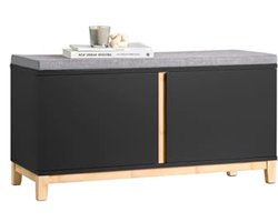 Schoenenbank met Opbergbox en Zitting - Minimalistisch Design in Zwart