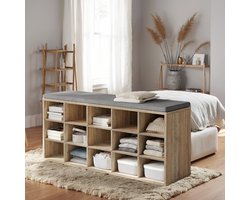 Schoenenbank met opbergruimte, schoenenrek met zitje, bank