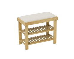 Schoenenbank- Schoenenbank – Halbank – Schoenenkast – Schoenenrek – Schoenenbank Met Zitkussen- Houtkleur - adventskalender 2025