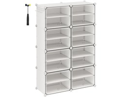Schoenenkast 10-delig Opbergkast Opbergmodule, modulair ontwerp, stapelbaar of afzonderlijk te gebruiken, met transparant deksel voor eenvoudig overzicht van de inhoud, geschikt voor hal en slaapkamer, 30 x 40 x 30 cm, wit.