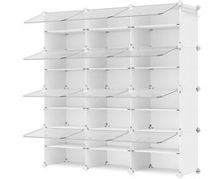 Schoenenkast 12-delig 30x40x30 cm,wit Opbergkast Opbergmodule, modulair ontwerp, stapelbaar of afzonderlijk te gebruiken, met transparant deksel voor eenvoudig overzicht van de inhoud, geschikt voor hal en slaapkamer