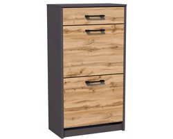 Schoenenkast 2D1S GRAPHITE-WOTAN met lade dressoir ROB
