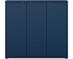 Schoenenkast 3-Deurs Modern Minimalistisch – House&Garden ALICE SPRINGS Hal Kast – Marineblauw Houtlook Opbergkast voor Schoenen – 109,2 cm Breed x 99,1 cm Hoog x 34,9 cm Diep – Flur & Gang Kast – Ruimtebesparende Design Schoenen Opberger