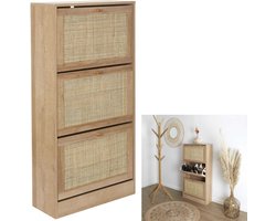 Schoenenkast Bali 3 lades 24x60x113 cm - voor 18 paar - Bruin
