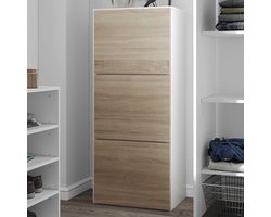 Schoenenkast Bamboo - wit/eik
