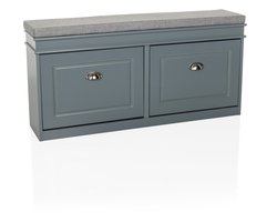 Schoenenkast / bank ESTHA I 104x24x47,5 cm 2 schoenkleppen grijs/grijs hjh LIVING
