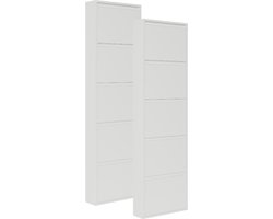 Schoenenkast Bodi 5-vaks Wit (set van 2)