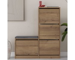 Schoenenkast Dude Naturel Melamine 105x118,5x26 cm