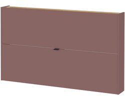 Schoenenkast Eleonore Eiken - Toffee - 12 paar schoenen - Breedte 140 cm - Hoogte 83 cm - Diepte 18 cm - Met kleppen