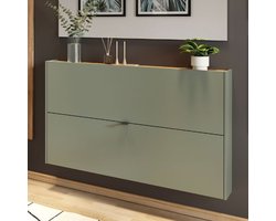 Schoenenkast Elton | 140 x 19 x 85 cm | Satijngroen design