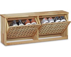 Schoenenkast hout - 38 x 94 x 20 cm - voor 4 paar