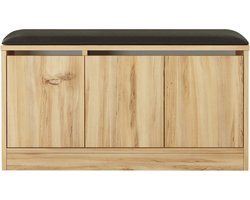 Schoenenkast in tijdloze stijl | 100% PU Leer | 18mm Dikte | Eik Kleur