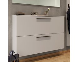 Schoenenkast Jonas 140cm met twee deuren - kasjmier beige
