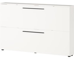 Schoenenkast Jonas 140cm met twee deuren - wit