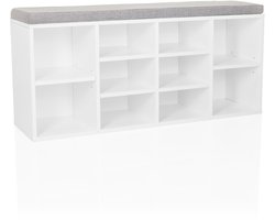 Schoenenkast / ladekast ESTHA 10 103,5x29,5x4 cm 10 vakken wit hjh LIVING