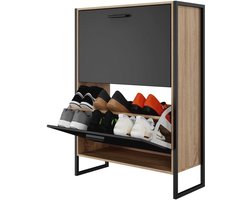 Schoenenkast met 12 paar - Industriële Steigerhout Look - Ruimtebesparend Halmeubel