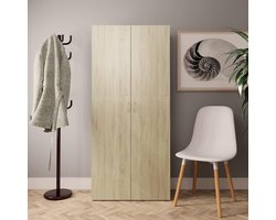 Schoenenkast met 2 deuren - Schoenenrek bijzetkast - Schoenen opbergen - 6 legplanken stofvrij
