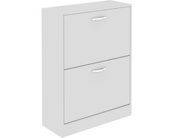 Schoenenkast met 2 Laden - Wit - Modern en Stijlvol Design