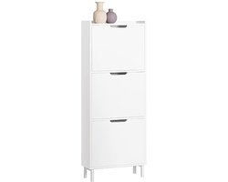 Schoenenkast met 3 Kleppen - Elegant en Praktisch 50x19x129cm