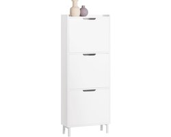 Schoenenkast met 3 Kleppen - Elegant en Praktisch 50x19x129cm