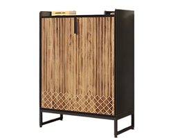 Schoenenkast met deuren - 5 lades - Zwart/bruin - Voor 22-25 paar - Schoenenrek - Woonkamer en slaapkamer