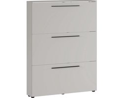 Schoenenkast met spiegel Germania 2577-572 GW-Utah in kasjmier - 12 paar schoenen - smalle gangen - 100 x 129 x 19 cm (BxHxD) Schoenenkast met spiegel