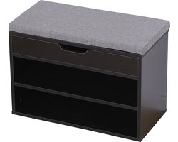 Schoenenkast met twee compartimenten en zwarte doos ALAN