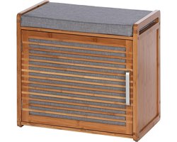 Schoenenkast met zitkussen en opbergruimte van bamboe