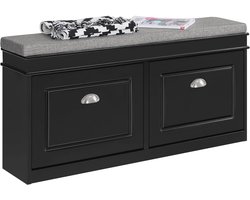 Schoenenkast met Zittende Bank en Opbergruimte - Zwart