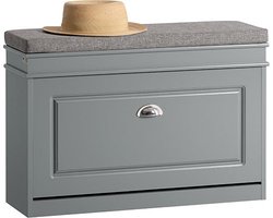 Schoenenkast met Zitting met Kussen - Schoenenbank - Schoenenorganizer - Veelzijdige opbergruimte - Comfortabele zit - Eenvoudige montage - 75 cm x 51 cm x 24 cm