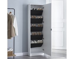 Schoenenkast Meura 160x48x20 cm wit