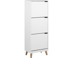 Schoenenkast Mistra 47cm, 3 deuren - wit - Actona - Schoenenkast - Wit - Hout; MDF