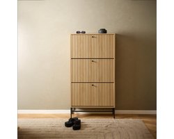 Schoenenkast Muuto Naturel 71x140cm Melamine - Giga Living
