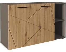 Schoenenkast - Opberger hal - Schoenen organiseren - Staand of hangend - 106 x 63 cm - Antraciet Artisan