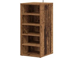 Schoenenkast - Opbergrek schoenen - Schoenen opbergen - Stabiel bewerkt hout - 32 x 35 x 70 cm - Oud houtkleurig