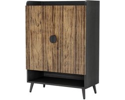 Schoenenkast - Schoenenbank - Schoenenrek - Voor schoenenopslag - Met 7 lagen en verstelbare planken - Coffee